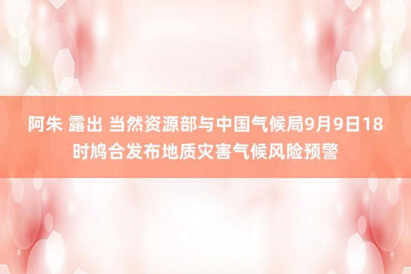 阿朱 露出 当然资源部与中国气候局9月9日18时鸠合发布地质灾害气候风险预警