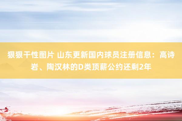 狠狠干性图片 山东更新国内球员注册信息：高诗岩、陶汉林的D类顶薪公约还剩2年