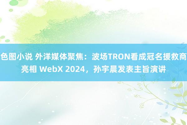 色图小说 外洋媒体聚焦：波场TRON看成冠名援救商亮相 WebX 2024，孙宇晨发表主旨演讲