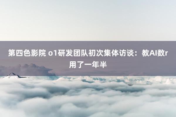 第四色影院 o1研发团队初次集体访谈：教AI数r用了一年半