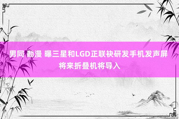 男同 動漫 曝三星和LGD正联袂研发手机发声屏 将来折叠机将导入