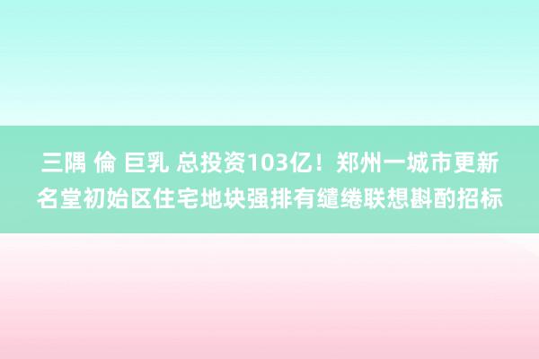 三隅 倫 巨乳 总投资103亿！郑州一城市更新名堂初始区住宅地块强排有缱绻联想斟酌招标