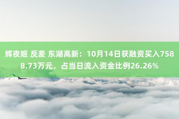 辉夜姬 反差 东湖高新：10月14日获融资买入7588.73万元，占当日流入资金比例26.26%