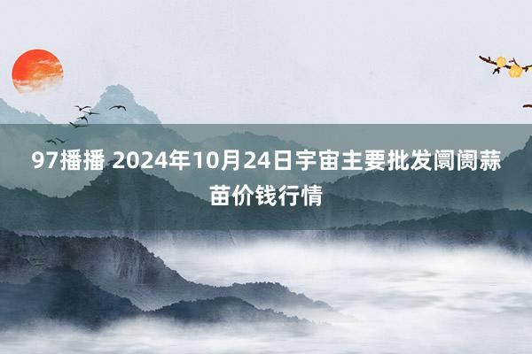 97播播 2024年10月24日宇宙主要批发阛阓蒜苗价钱行情