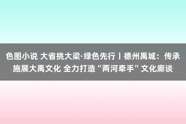 色图小说 大省挑大梁·绿色先行丨德州禹城：传承施展大禹文化 全力打造“两河牵手”文化廊谈