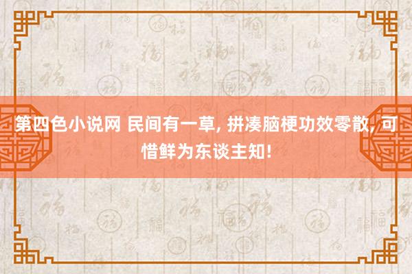 第四色小说网 民间有一草， 拼凑脑梗功效零散， 可惜鲜为东谈主知!