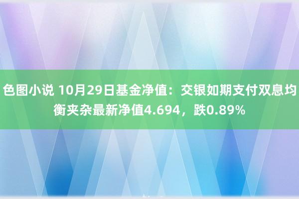 色图小说 10月29日基金净值：交银如期支付双息均衡夹杂最新净值4.694，跌0.89%