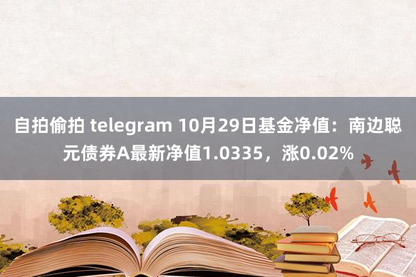 自拍偷拍 telegram 10月29日基金净值：南边聪元债券A最新净值1.0335，涨0.02%