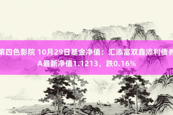 第四色影院 10月29日基金净值：汇添富双鑫添利债券A最新净值1.1213，跌0.16%