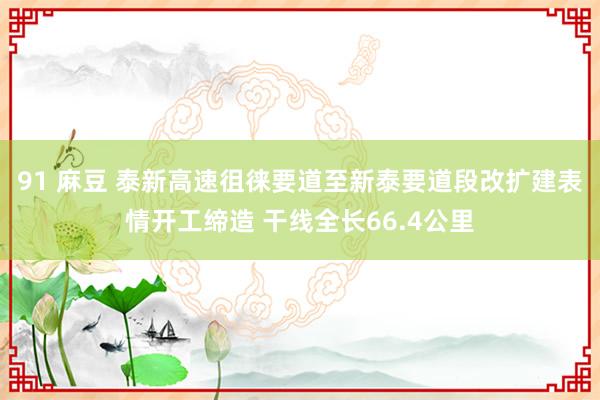 91 麻豆 泰新高速徂徕要道至新泰要道段改扩建表情开工缔造 干线全长66.4公里