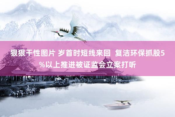 狠狠干性图片 岁首时短线来回  复洁环保抓股5%以上推进被证监会立案打听