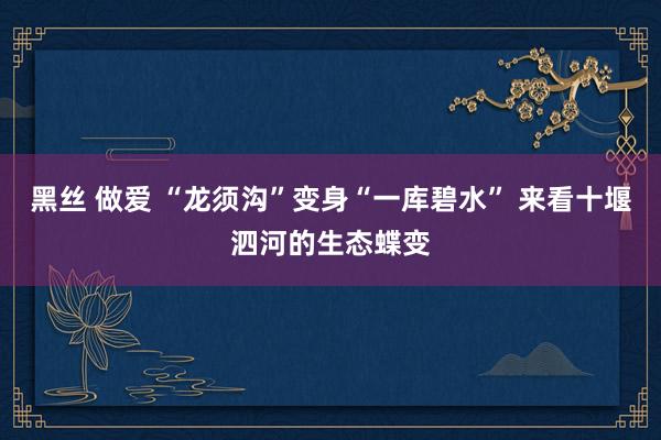 黑丝 做爱 “龙须沟”变身“一库碧水” 来看十堰泗河的生态蝶变