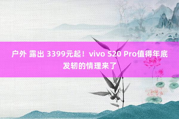 户外 露出 3399元起！vivo S20 Pro值得年底发轫的情理来了