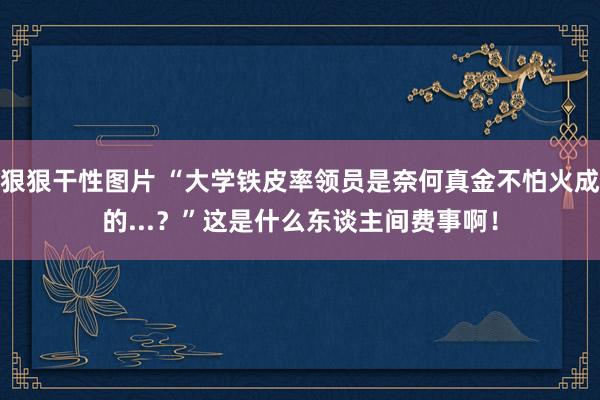 狠狠干性图片 “大学铁皮率领员是奈何真金不怕火成的...？”这是什么东谈主间费事啊！