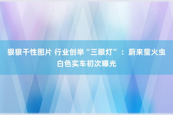 狠狠干性图片 行业创举“三眼灯” ：蔚来萤火虫白色实车初次曝光