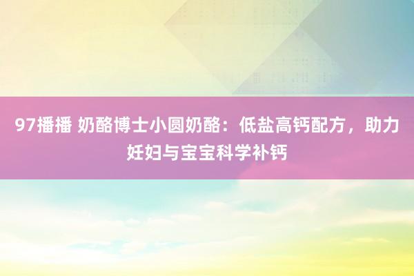 97播播 奶酪博士小圆奶酪：低盐高钙配方，助力妊妇与宝宝科学补钙