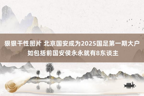 狠狠干性图片 北京国安成为2025国足第一期大户 如包括前国安侯永永就有8东谈主