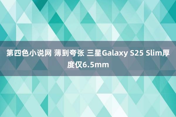 第四色小说网 薄到夸张 三星Galaxy S25 Slim厚度仅6.5mm