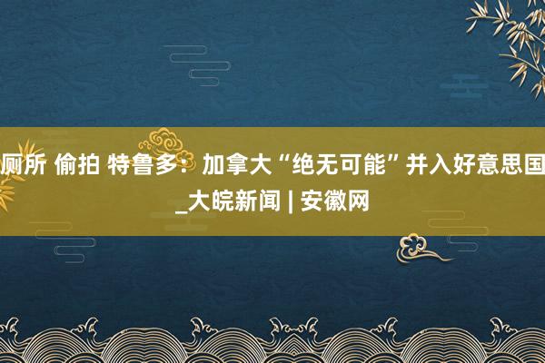 厕所 偷拍 特鲁多：加拿大“绝无可能”并入好意思国_大皖新闻 | 安徽网