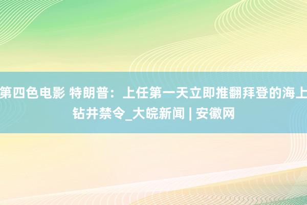 第四色电影 特朗普：上任第一天立即推翻拜登的海上钻井禁令_大皖新闻 | 安徽网