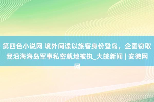 第四色小说网 境外间谍以旅客身份登岛，企图窃取我沿海海岛军事私密就地被执_大皖新闻 | 安徽网