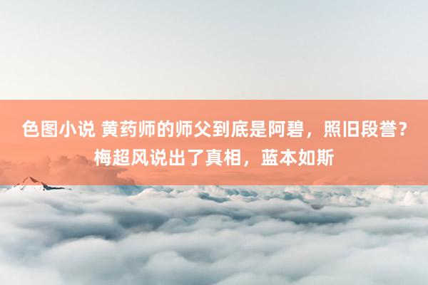 色图小说 黄药师的师父到底是阿碧，照旧段誉？梅超风说出了真相，蓝本如斯